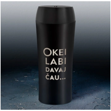 Tērauda termo krūze, 470ml, "Okei labi davai čau"