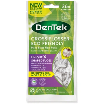 DenTek Eco Cross Flosser zobu diegs, 36gab
