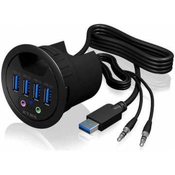 Raidsonic IcyBox Desk Hub 4x USB 3.0, 1x audio inp