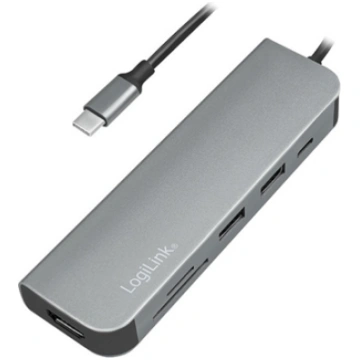 Logilink USB-C HUB, HDMI, PD, Kartenleser, USB 3.2