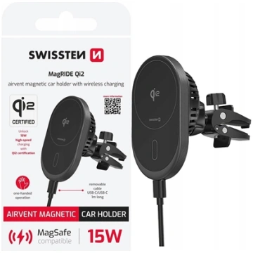 Swissten Magnetic Car Holder MagRide with Wireless