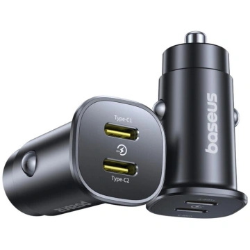 Car Fast Charger GoTrip 30W 12-24V 2xUSB-C PD, Bla