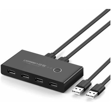 UGREEN Pārslēdzējs USB KVM USB 2x4 USB 2.0 (melns)
