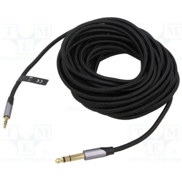 Cable; Jack 3.5mm 3pin plug,Jack 6,3mm 3pin plug; 