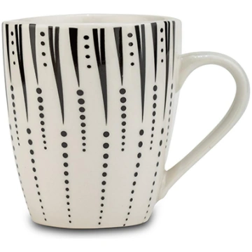 Krūzīte Nava Iris, balta krās./melna krās., 0.38 l