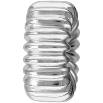 Intercalaire Boule plate ondulée 4 mm, Argent 925,