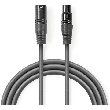 Audio kabelis XLR 3-pin Nedis COTH15012GY50 Pelēks
