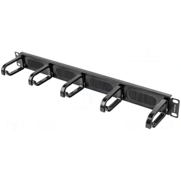 Cable organizer | 1U | black | Standard: 19" LANBE