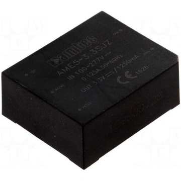 Converter: AC/DC | 5W | Uout: 3.3VDC | Iout: 1.25A