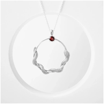 CIRCULUS - garnet stone necklace pendant - Without