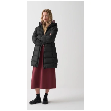 Long matte down jacket with hood COLMAR