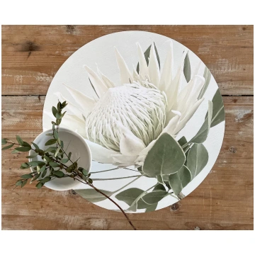 White King Protea Round Placemats Tableart