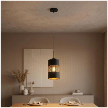 LED lustra ar kabeli BOGART 1xE27/15W/230V melna/z