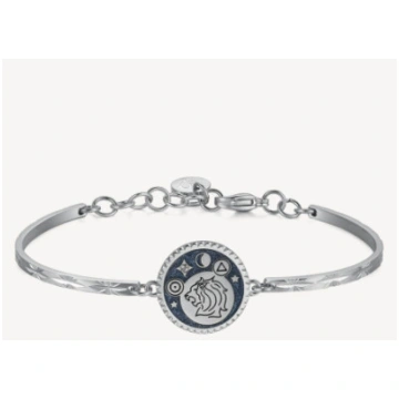 Bracciale CHAKRA in acciaio LEONE con smalto blugl