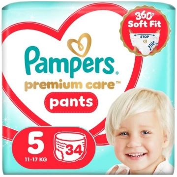 Pampers Premium Care Pants, Izmērs 5, 34 Biksītes
