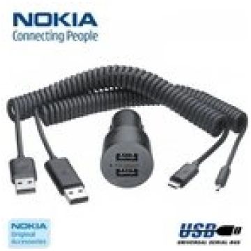 Nokia DC-20 Universāls 2 USB Socket 1A Quick Auto