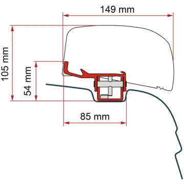 Awning adapter FIAMMA Kit VW T5 / T6 for wall awni