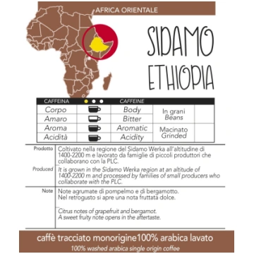 Single-origin coffee in Ethiopia pods Sidamo, pack