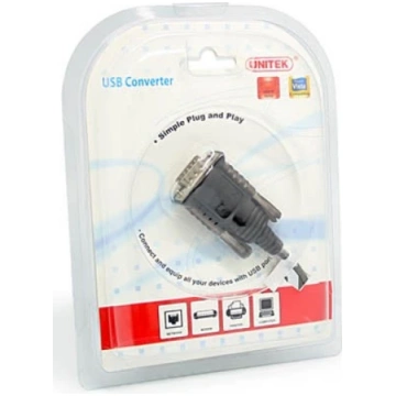 UNITEK Y-108 USB 2.0 uz RS232 adapteris, melns