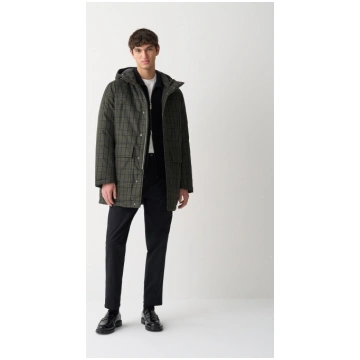 Long check down jacket with hood COLMAR