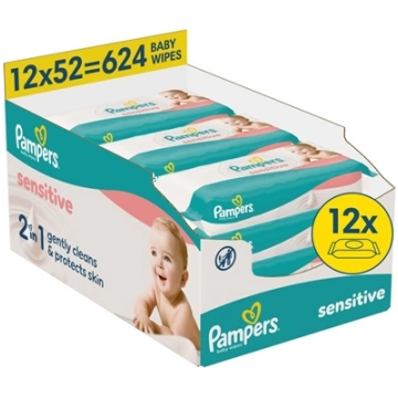 Pampers Sensitive mitrās salvetes zīdaiņiem, 12 ie