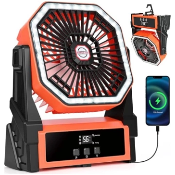 Kempings ventilators, 15000 mAh uzlādējams galda v