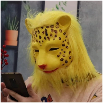 Leoparda maska - silikona sejas un galvas maska bē