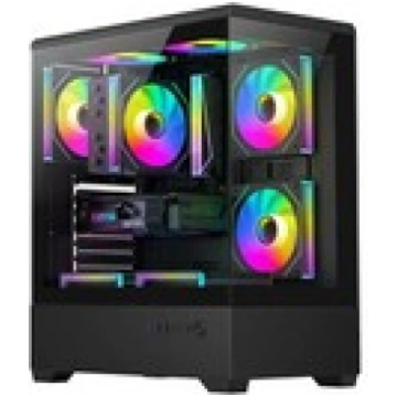 DarkFlash C365 computer case (black) + 5 fans