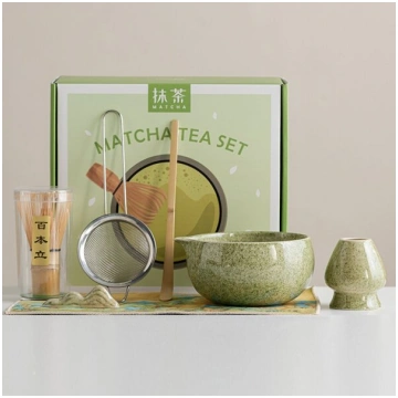 Matcha komplekts ar časenu un bļodu, 7 gabali