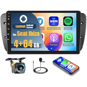 Android 15 Auto radio Seat Ibiza 2009-2013 4+64G a