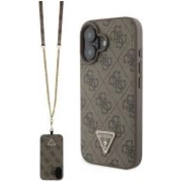 GUESS PU 4G Strass Triangle Metal Logo Case + Cros