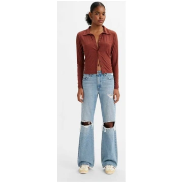 Women's Medium Indigo Baggy Wide Leg Jeans