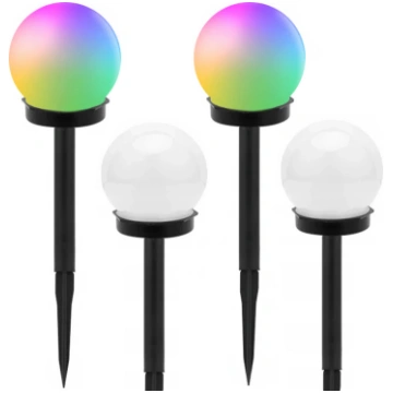 Dārza solārās lampas bumbas RGB 10 cm, 4 gab. - so