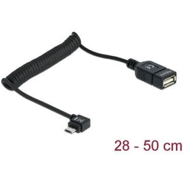 Delock Cable USB micro-B male angled > USB 2.0-A f