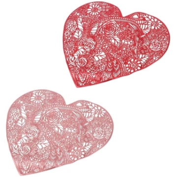 Fashion Heart Shaped Coffee Table Mat Valentine"s 