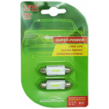 Autoduals B2-9Spuldzes LED C5W 1 COBx4 chips 41mm,