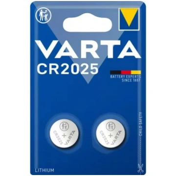 Monētbaterija Varta CR2025 litija 3V, 2 gab
