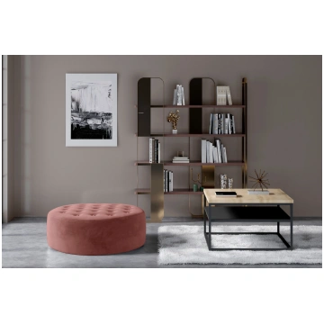 Pouf Monty, rozā, auduma Paklājiņš Velvet 63 Eltap