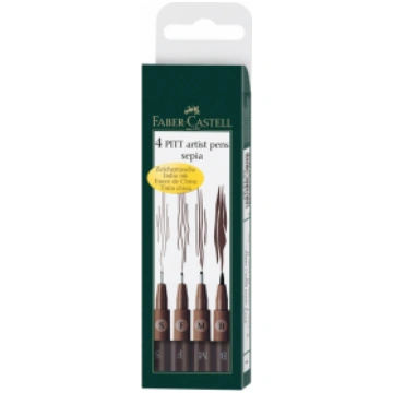 Flomāsteri Faber-Castell Pitt Artist Pen, 4gab. (S