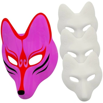 IMIKEYA 4 gab. Pašdarinātas lapsa Pu maskas, balta