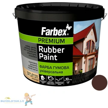 Krāsa Farbex Farba gumova brūna 12 kg RAL8017 3206