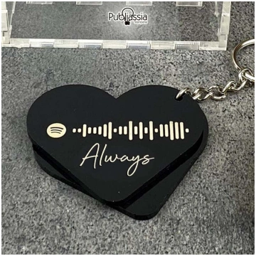 Portachiavi Spotify - cuore personalizzato con fra