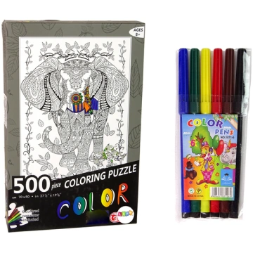 Puzle Lean Toys Elephant 14154, 70 cm x 50 cm, 500
