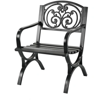 Relaxdays Garden Chair with Armrests Extra Wide Me