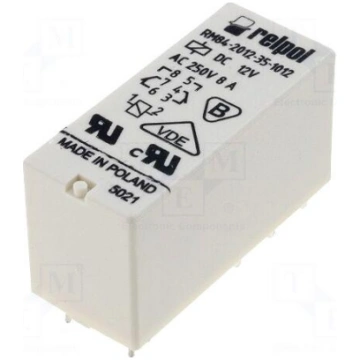 Relay: electromagnetic | DPDT | Ucoil: 12VDC | 8A/