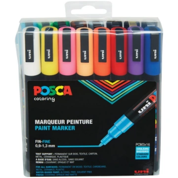 Posca - PC3M - Fine Tip Pen, 16 pc