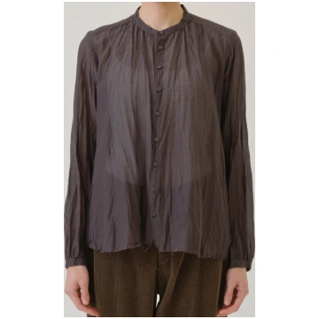 Pas de Calais Cotton Silk Lawn Stand Collar Blouse
