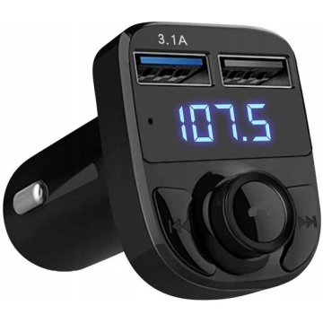 Auto Fm raidītājs Bluetooth, 2xusb, Mp3, melns Nav