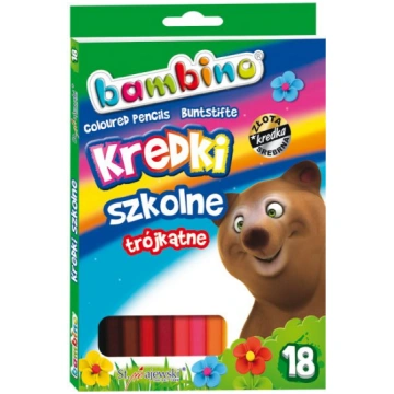 MAJEWSKI Kredki szkolne trojkatne 18 kolorow licen