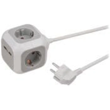 Brennenstuhl 4-way socket cube + USB ( 1150100 400